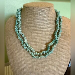 Natural Larimar Stone Beaded Necklace